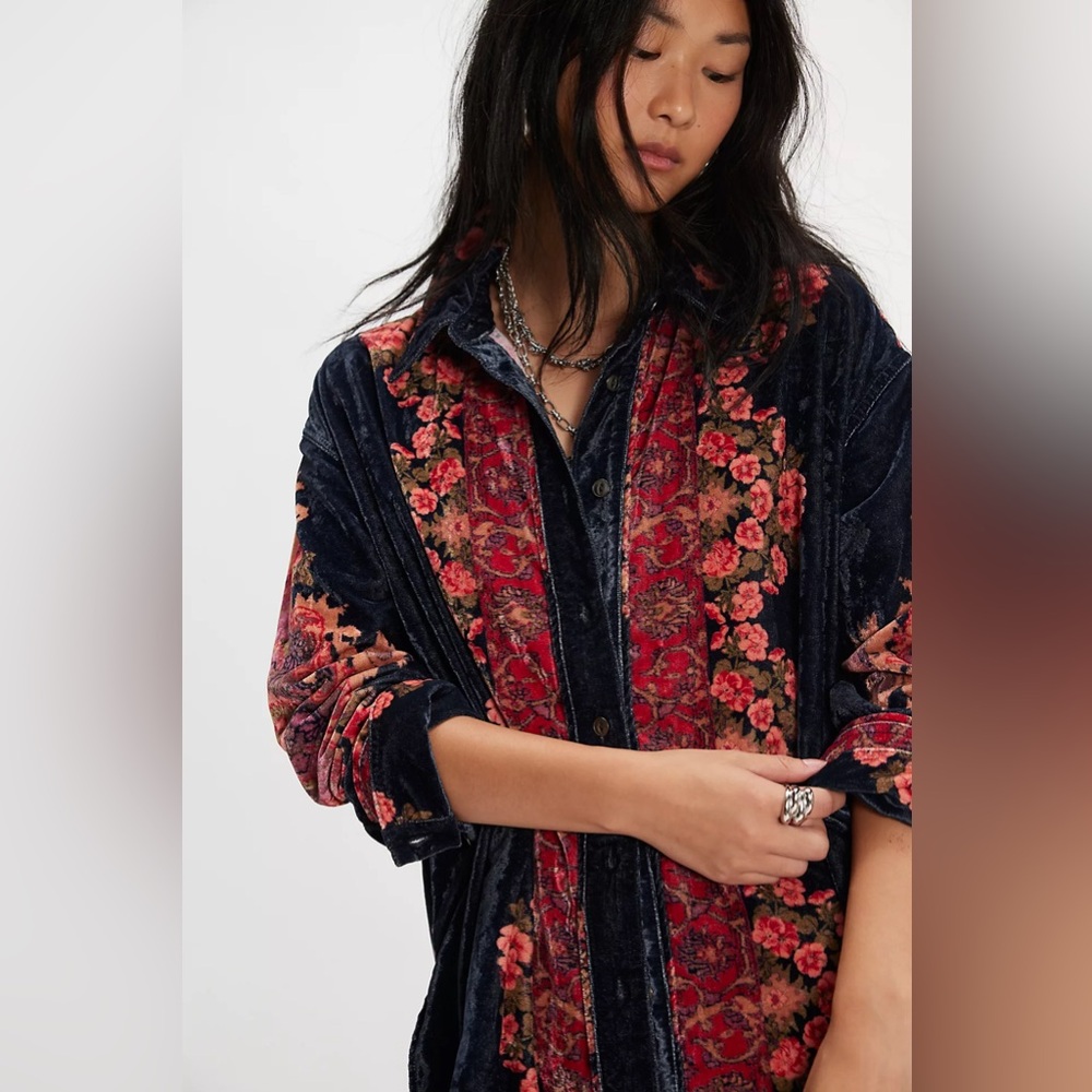 Free People One Night Velvet Blouse - Picture 3 of 5